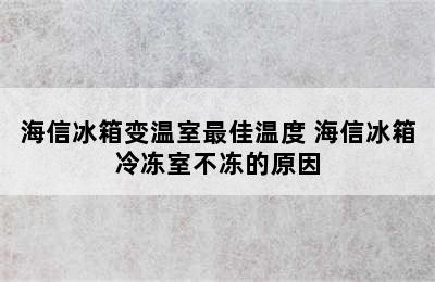 海信冰箱变温室最佳温度 海信冰箱冷冻室不冻的原因